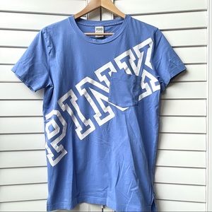 PINK Women’s XS Blue Short Sleeve Pocket Tee